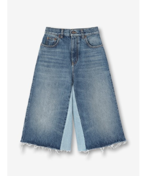 切替クロップドデニム