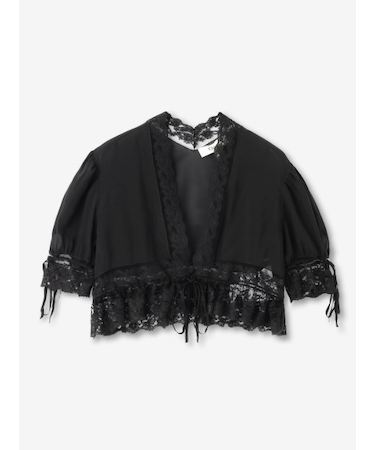 レーストリム クロップドブラウス