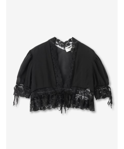 レーストリム クロップドブラウス