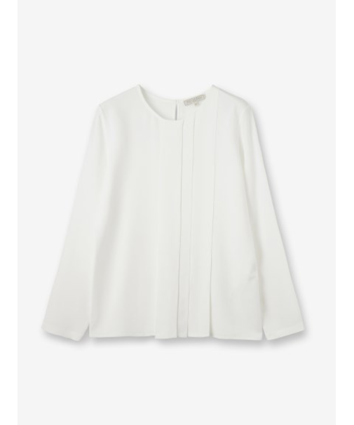 シルク混 プリーツブラウス
