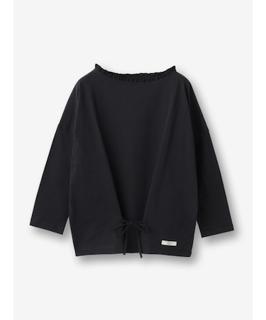 コットン フリルネックカットソー