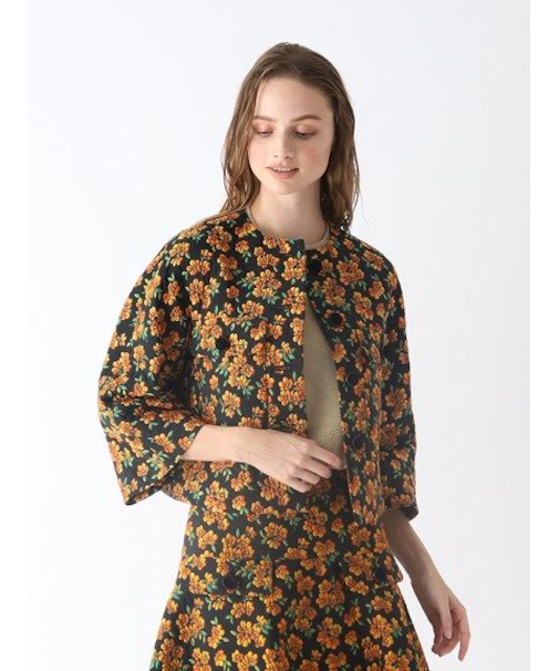 フラワー柄 ジャカードジャケット