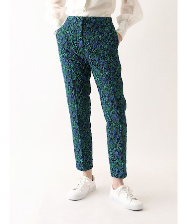 膨れジャカード スティックパンツ