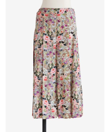 花柄プリントプリーツパンツ