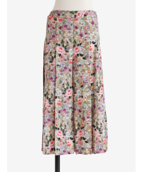 花柄プリントプリーツパンツ