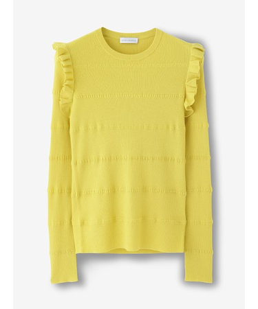 肩先フリルリブプルオーバー