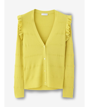 肩先フリルリブカーディガン