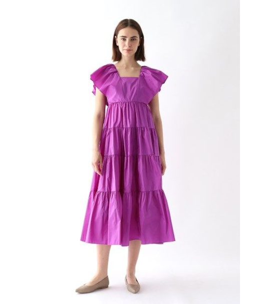 シルクタフタ ティアードワンピース