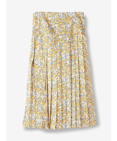 小花柄ボタンプリーツスカート