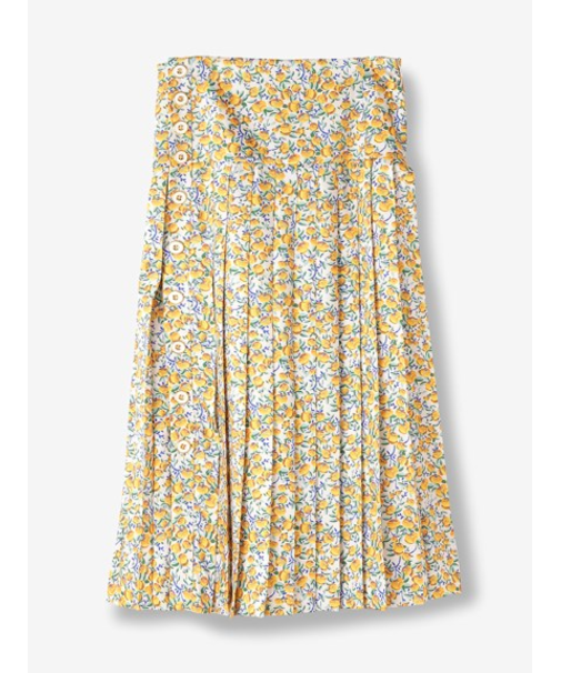 小花柄ボタンプリーツスカート