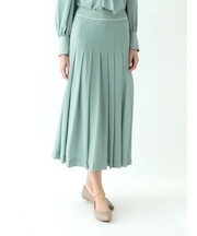 ドット柄 プリーツスカート