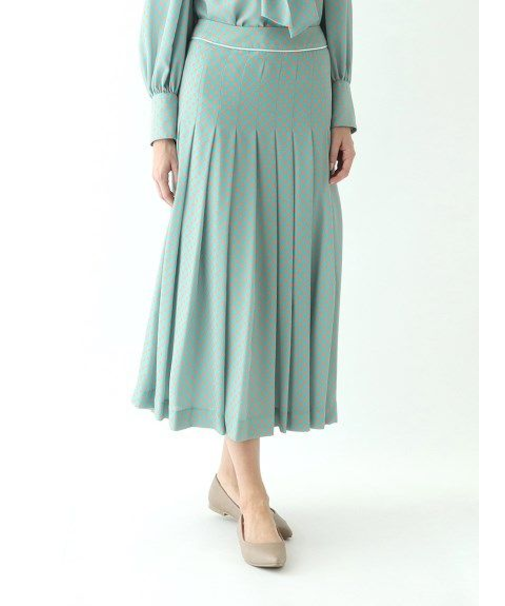 ドット柄 プリーツスカート