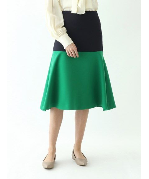 バイカラーフレアスカート