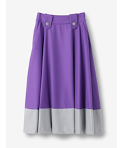 ウールフラノ 配色フレアスカート