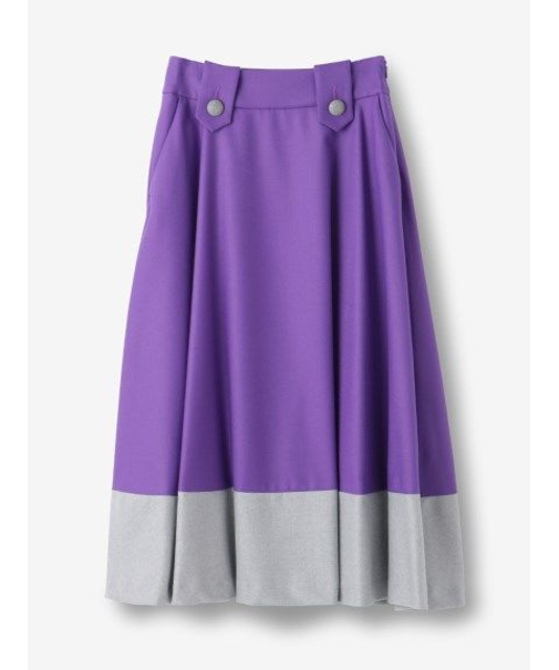 ウールフラノ 配色フレアスカート