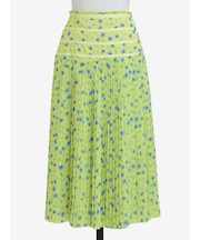 フラワー柄 プリーツ巻きスカート