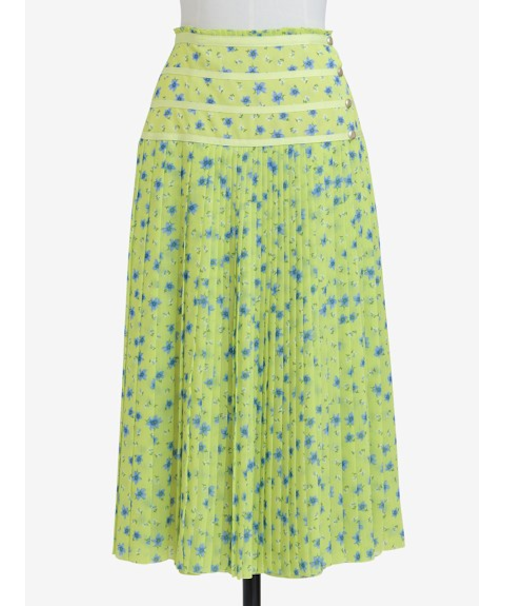 フラワー柄 プリーツ巻きスカート