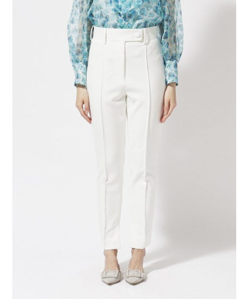 ドットボタン ピンタックテーパードパンツ