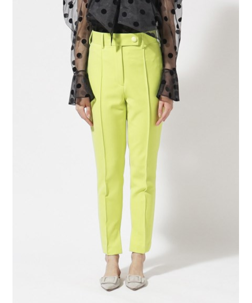 ドットボタン ピンタックテーパードパンツ