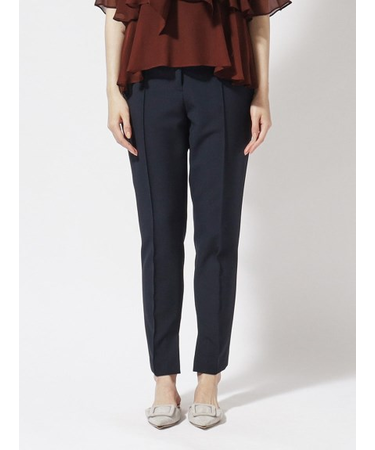 ドットボタン ピンタックテーパードパンツ