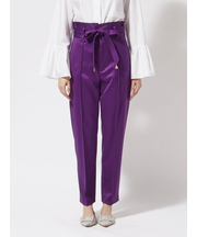 ウールサテン ウエストリボンパンツ