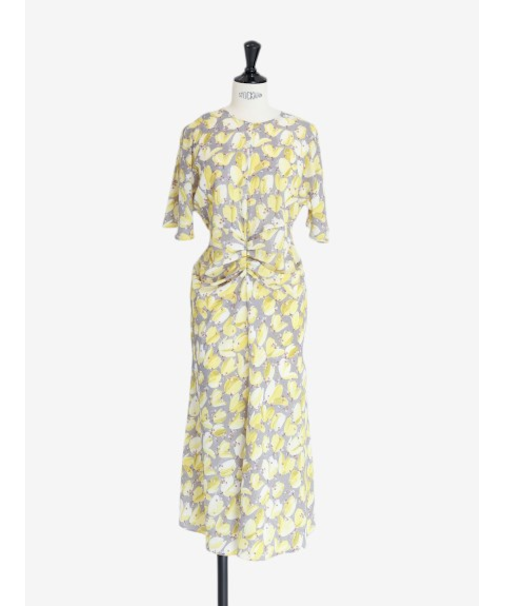 フラワー柄 ウエストシャーリングワンピース