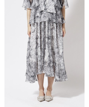 フラワー柄 フレアスカート