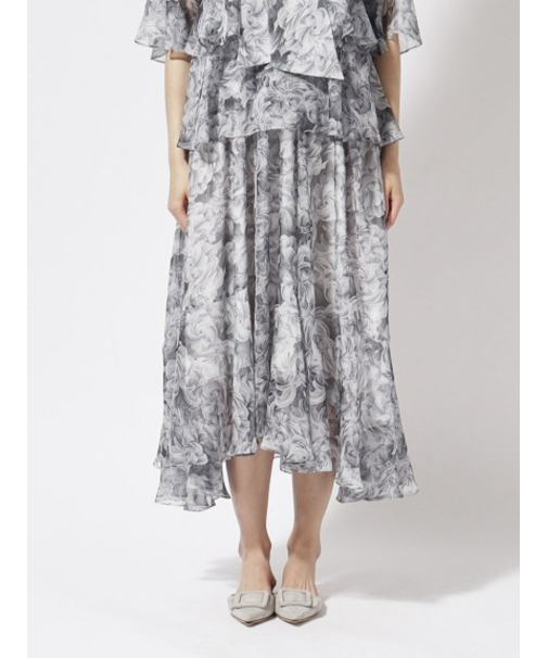 フラワー柄 フレアスカート