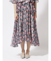 フラワー柄 フレアスカート