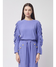 パッカリング スリーブトップ