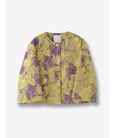 ジャカードノーカラージャケット