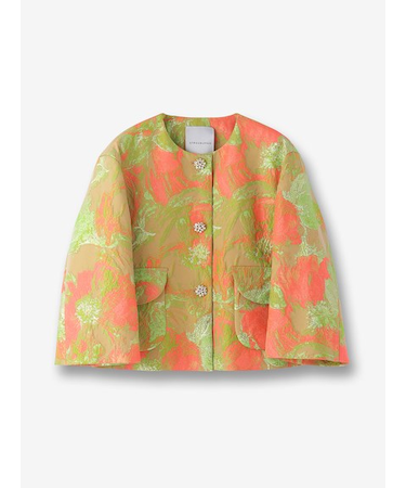 ジャカードノーカラージャケット