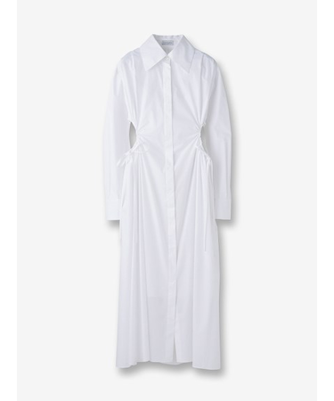 ウエストシャーリング シャツワンピース