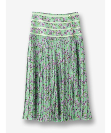 小花柄ボタン付き巻きスカート