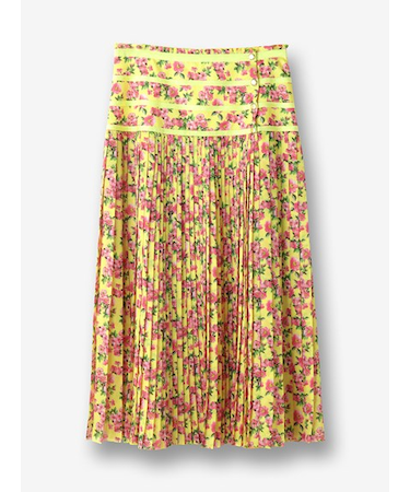 小花柄ボタン付き巻きスカート