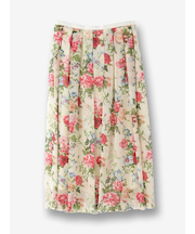 フラワー柄 タックフレアスカート