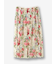 フラワー柄 タックフレアスカート