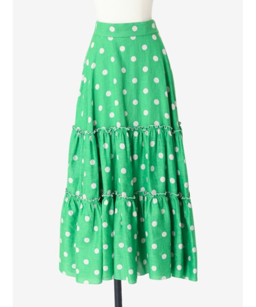 リネン ドットプリントティアードスカート