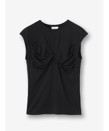 コンシャスギャザーノースリーブトップ