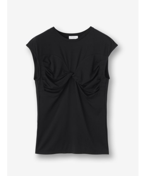 コンシャスギャザーノースリーブトップ