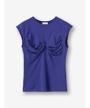 コンシャスギャザーノースリーブトップ