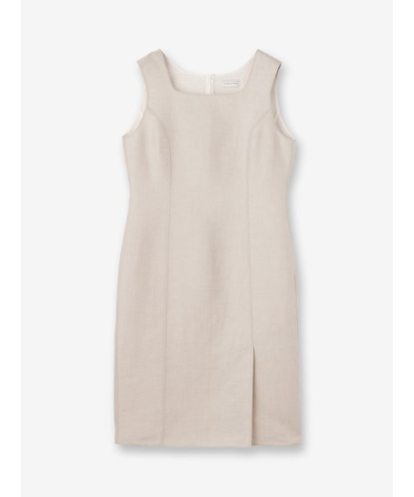 リネン混 ノースリーブワンピース