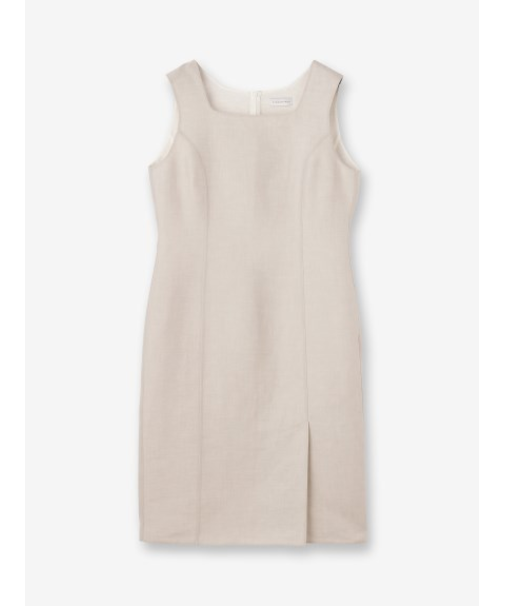 リネン混 ノースリーブワンピース