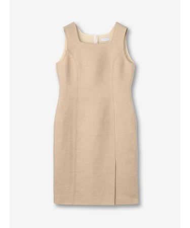 リネン混 ノースリーブワンピース