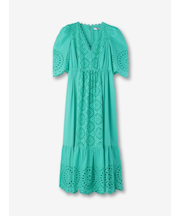 カットワークVネックワンピース