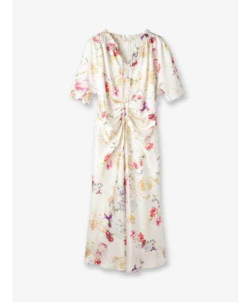 フラワー柄ウエストシャーリング ワンピース