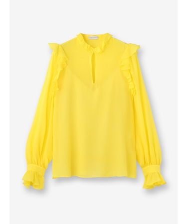 シルクジョーゼット フリルブラウス