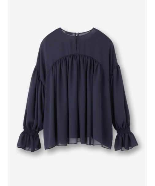 シフォンギャザースモックブラウス
