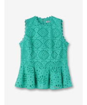 カットワークノースリーブブラウス