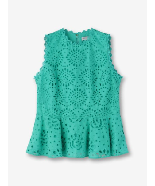 カットワークノースリーブブラウス